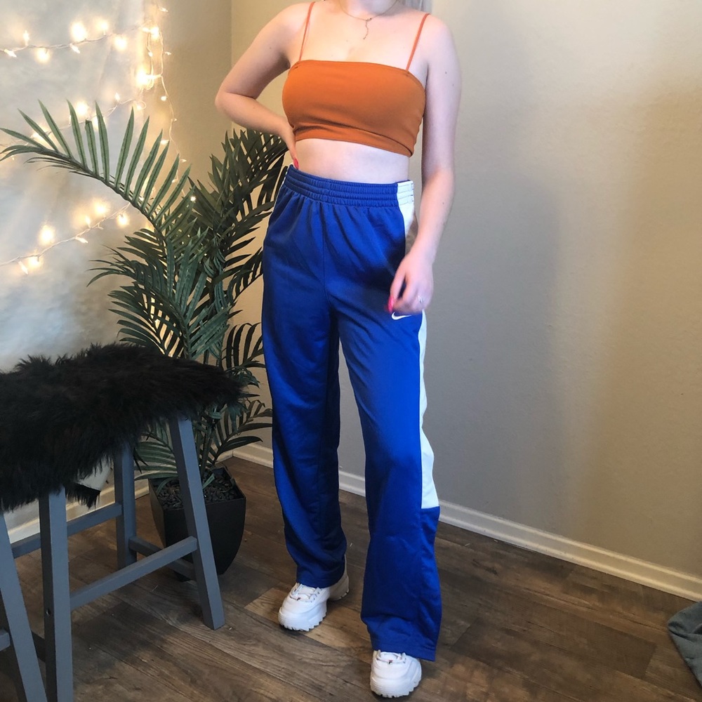 Blue Nike snap pants - Picture 2 of 2